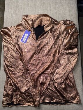 NWT Target Women’s 3X Metallic Bronze Rose Gold Long Sleeve Top Plus Size